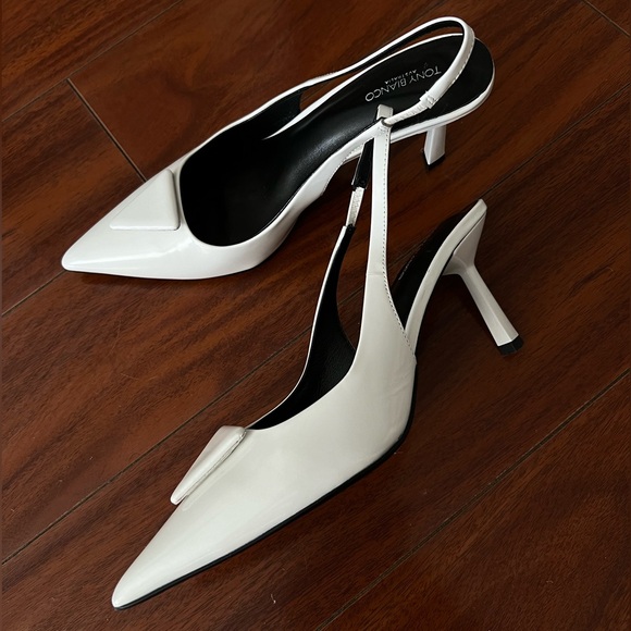 TONY BIANCO WHITE GINGER HEELS - Picture 3 of 3